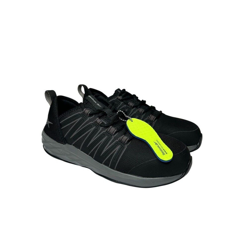 New Reebok Black Non Slip Composite Shoe 6 memory foam